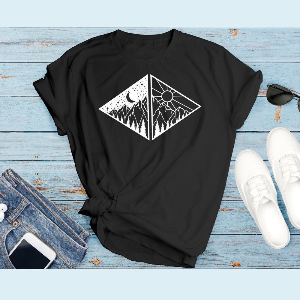 Camping Night & Day Triangle Tee Shirt